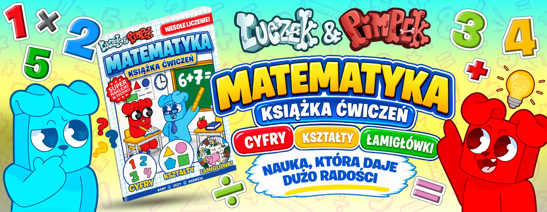 Matematyka, książka ćwiczeń z Luczkiem i Pimpkiem