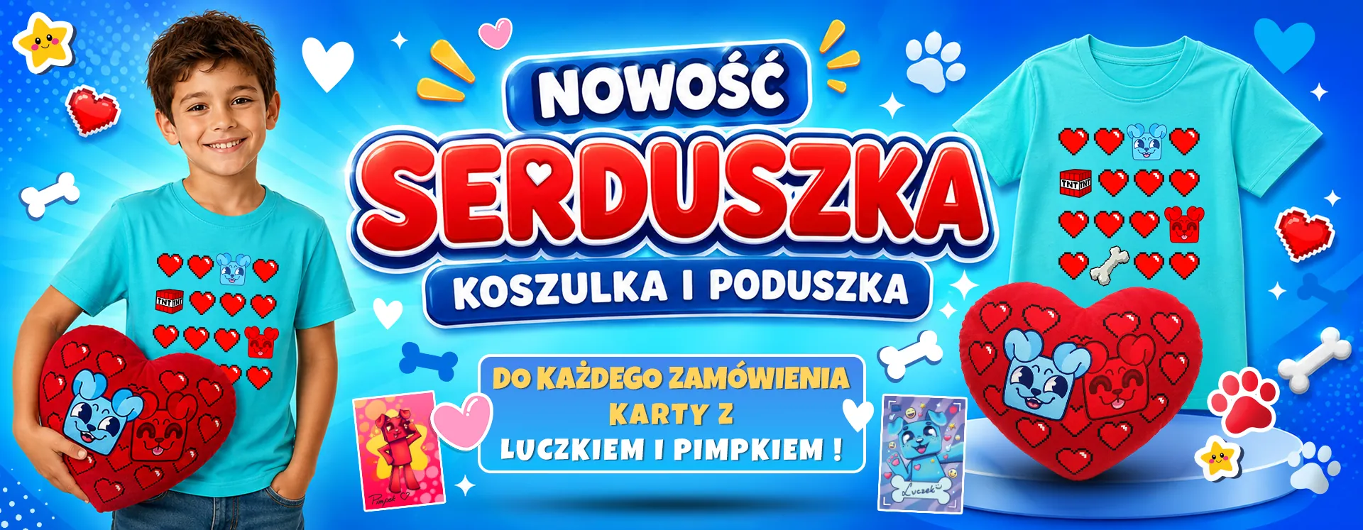 Nowość: koszulka i poduszka Serduszka